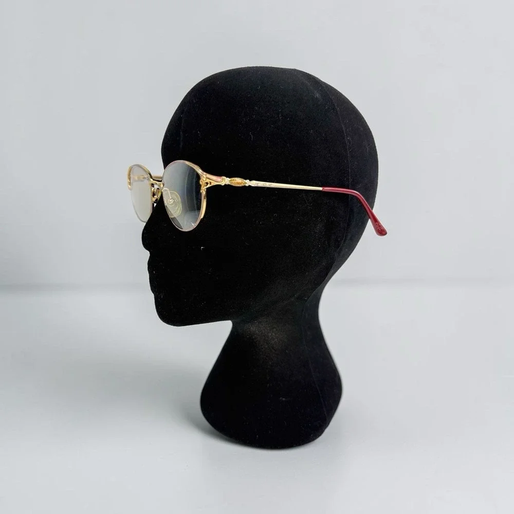 VTG Laura Ashley Brocade Wine Gold Pink Eyeglass FRAME ONLY Japan 52-17 140